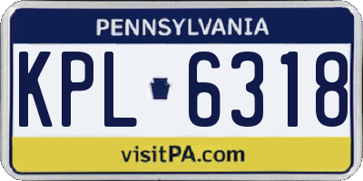 PA license plate KPL6318