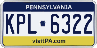 PA license plate KPL6322