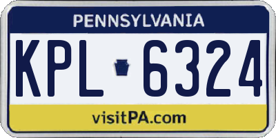 PA license plate KPL6324