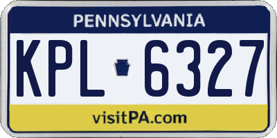 PA license plate KPL6327