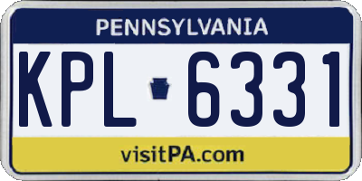 PA license plate KPL6331