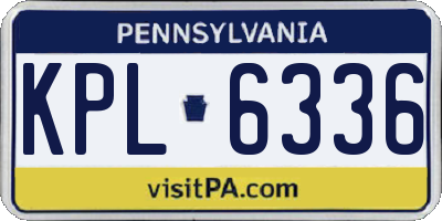 PA license plate KPL6336