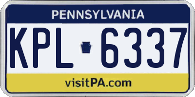 PA license plate KPL6337
