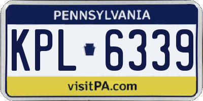 PA license plate KPL6339