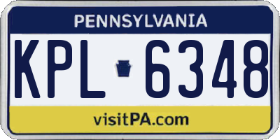 PA license plate KPL6348