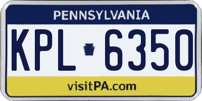 PA license plate KPL6350