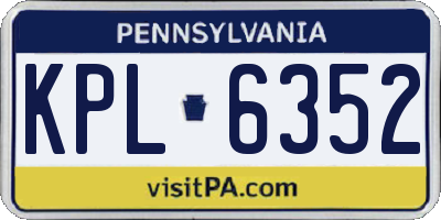 PA license plate KPL6352