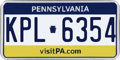PA license plate KPL6354
