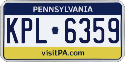 PA license plate KPL6359