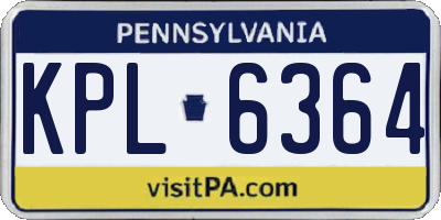 PA license plate KPL6364