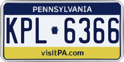 PA license plate KPL6366