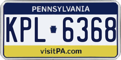 PA license plate KPL6368