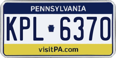 PA license plate KPL6370
