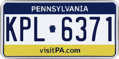 PA license plate KPL6371