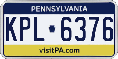PA license plate KPL6376