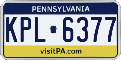 PA license plate KPL6377