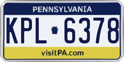 PA license plate KPL6378