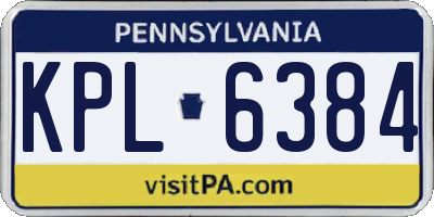 PA license plate KPL6384