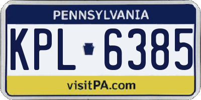 PA license plate KPL6385