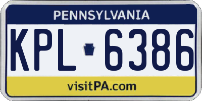 PA license plate KPL6386