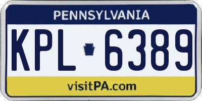 PA license plate KPL6389