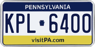 PA license plate KPL6400