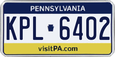 PA license plate KPL6402