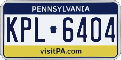 PA license plate KPL6404