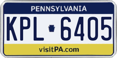 PA license plate KPL6405