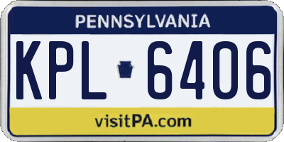 PA license plate KPL6406