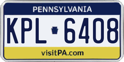 PA license plate KPL6408