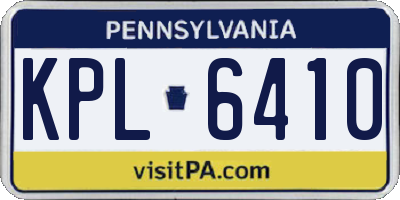 PA license plate KPL6410