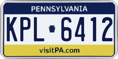 PA license plate KPL6412