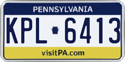 PA license plate KPL6413