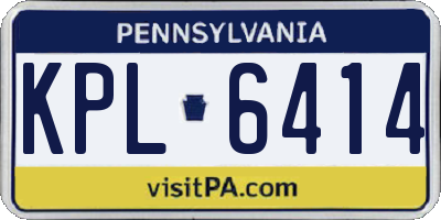PA license plate KPL6414