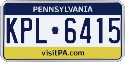 PA license plate KPL6415