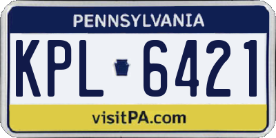 PA license plate KPL6421