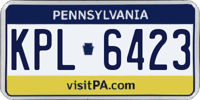 PA license plate KPL6423