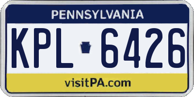 PA license plate KPL6426