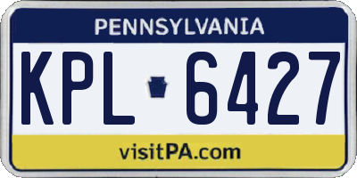 PA license plate KPL6427