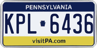 PA license plate KPL6436