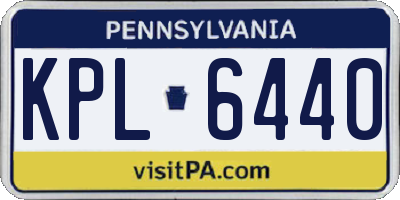 PA license plate KPL6440