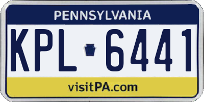 PA license plate KPL6441