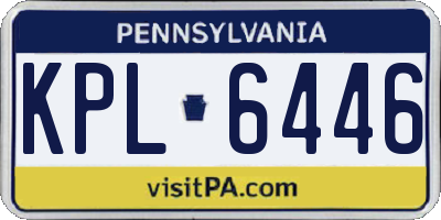 PA license plate KPL6446
