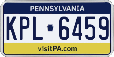 PA license plate KPL6459