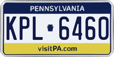 PA license plate KPL6460