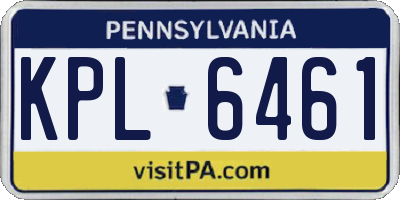 PA license plate KPL6461