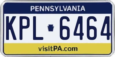 PA license plate KPL6464