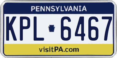 PA license plate KPL6467