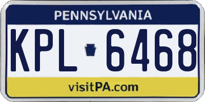 PA license plate KPL6468